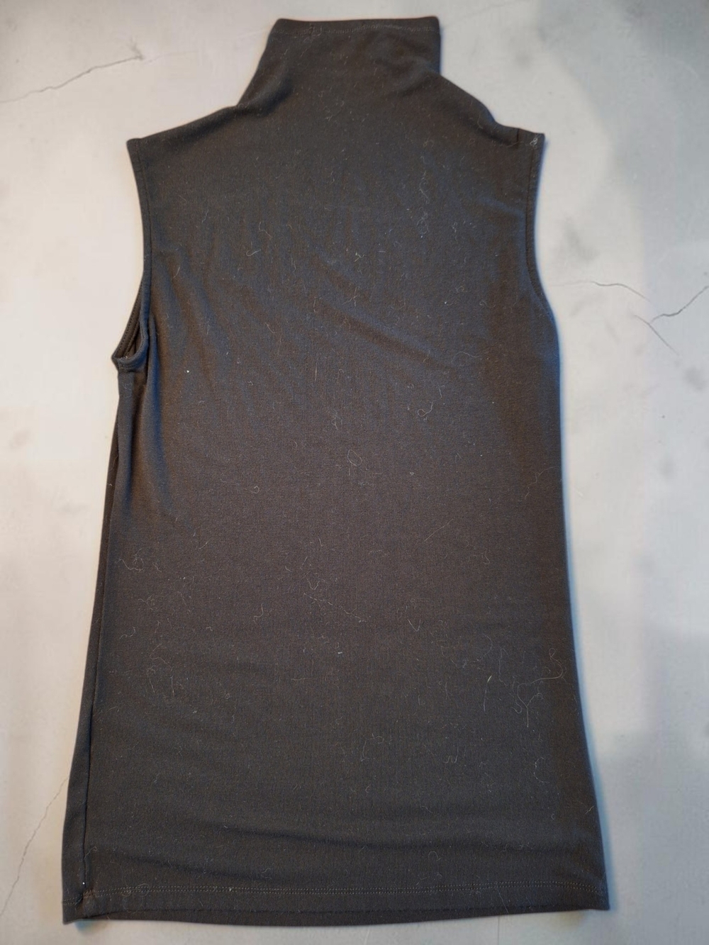 April Black Sleeveless Turtleneck Top
